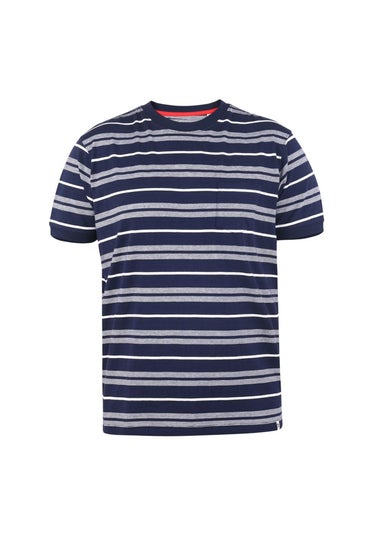 Duke Navy/White Piccadilly Yarn Dyed Stripe Jacquard Kingsize T-Shirt