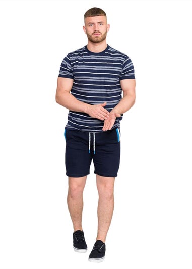 Duke Navy/White Piccadilly Yarn Dyed Stripe Jacquard Kingsize T-Shirt