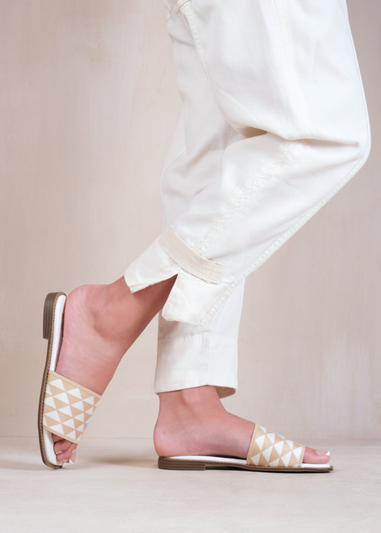 Where's That From Cream Pu Sycamore Flat Sandals