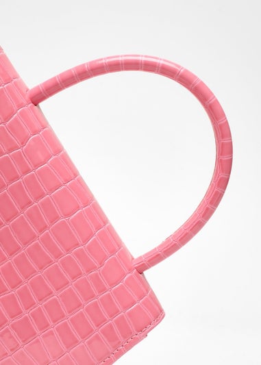 Quiz Pink Croc Print Bag