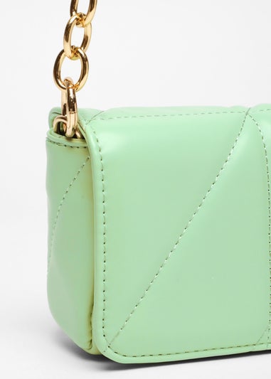 Quiz Green Faux Leather Mini Shoulder Bag