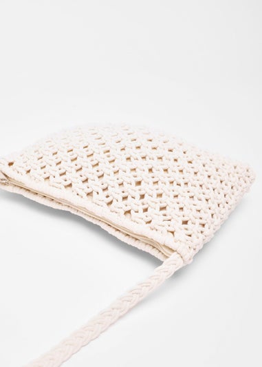 Quiz Cream Crochet Cross Body Bag