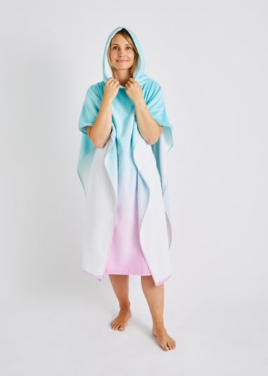Catherine Lansfield Pink Ombre Hooded Towel Poncho