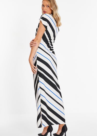 Quiz Multi Stripe Tie Belt Midaxi Dress