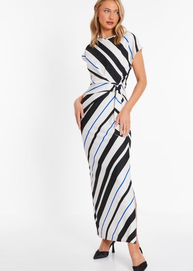 Quiz Multi Stripe Tie Belt Midaxi Dress