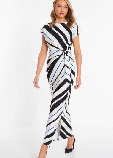 Quiz Multi Stripe Tie Belt Midaxi Dress