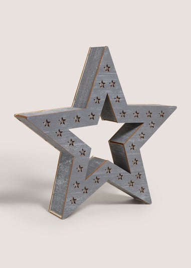 Wondrous Small Grey LED Star Christmas Decoration