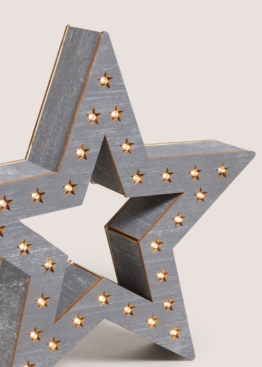 Small Grey LED Star Christmas Decoration