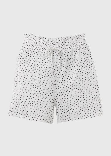 White Polka Dot Viscose Shorts