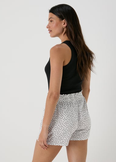 White Polka Dot Viscose Shorts