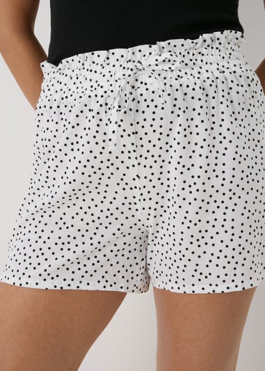 White Polka Dot Viscose Shorts