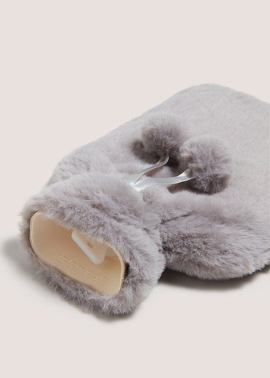 Grey Fur Hot Water Bottle