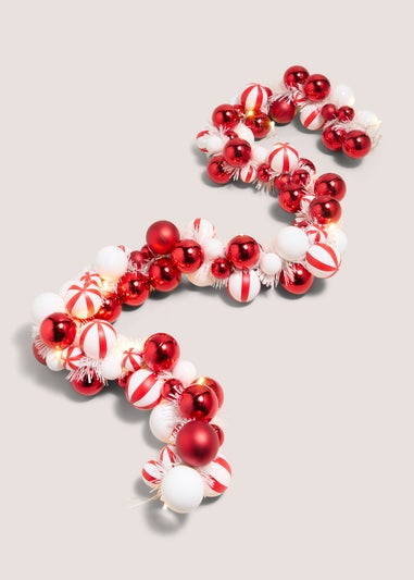 Joyful Pre Lit Bauble Garland Candy