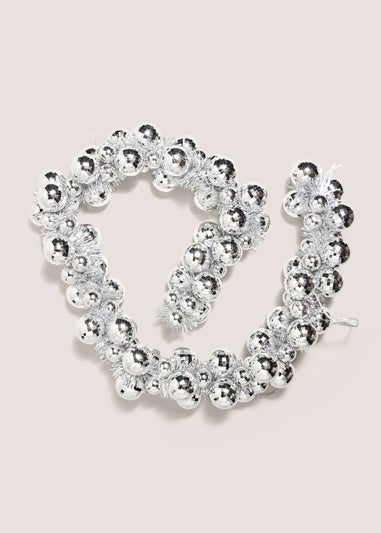 Joyful Silver Disco Pre Lit Bauble Garland