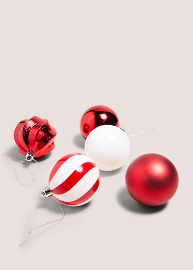 30 Piece Joyful Red Candy Cane Bauble Pack