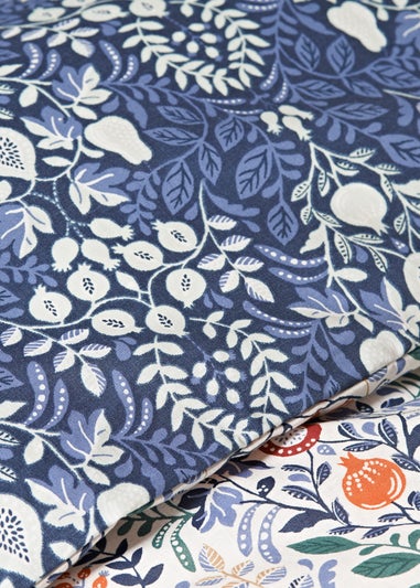 Blue Fruit Damask Duvet Set