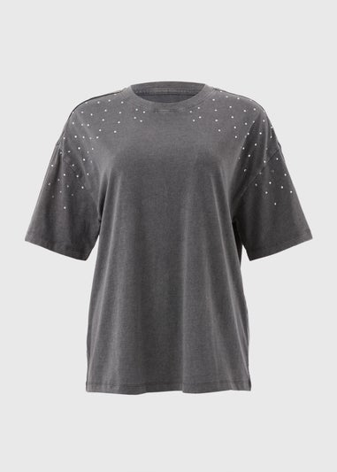 Grey Scatter Shoulder T-Shirt