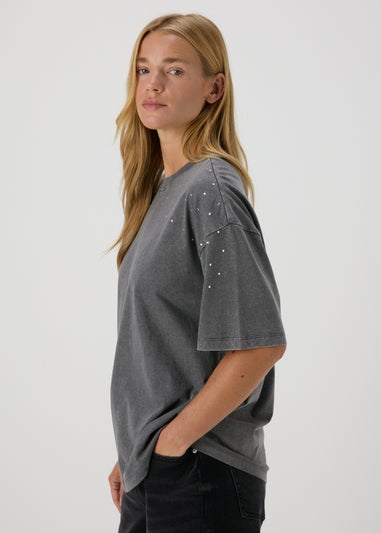 Grey Scatter Shoulder T-Shirt