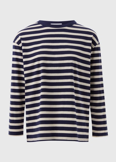 Navy Relaxed Striped T-Shirt