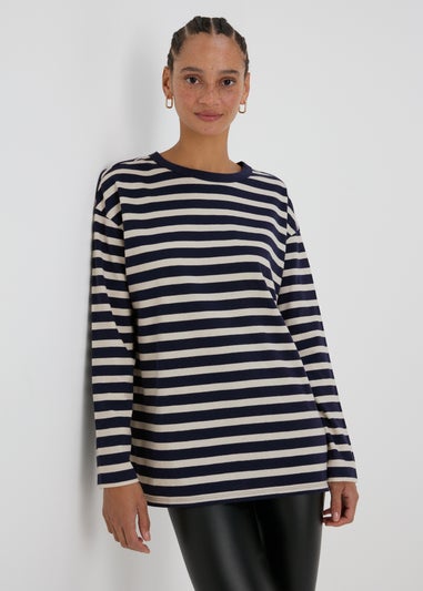 Navy Relaxed Striped T-Shirt