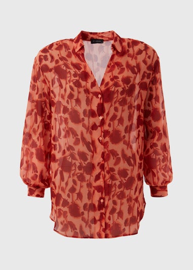 Et Vous Pink Floral Shadow Shirt