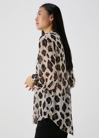 Et Vous Beige Leopard Print Shirt