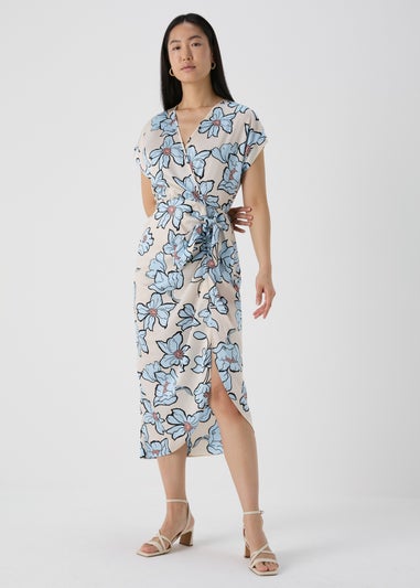 Et Vous Blue Floral Wrap Dress