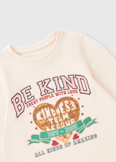 Girls Cream Be Kind T-Shirt (1-7yrs)