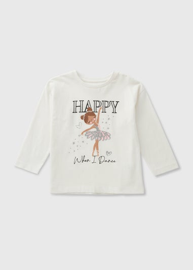 Cream Ballerina Long Sleeve T-Shirt (1-7yrs)