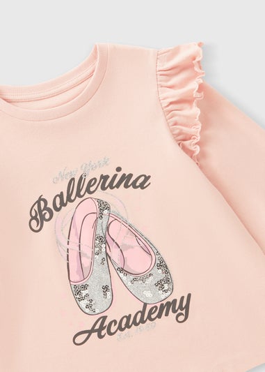 Girls Pink Ballerina T-Shirt (1-7yrs)