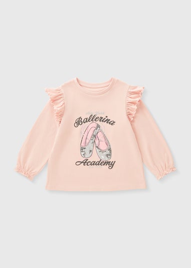 Girls Pink Ballerina T-Shirt (1-7yrs)