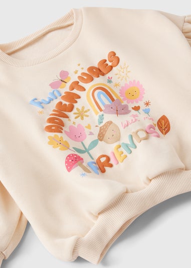 Girls Cream Adventure Sweatshirt (1-7yrs)