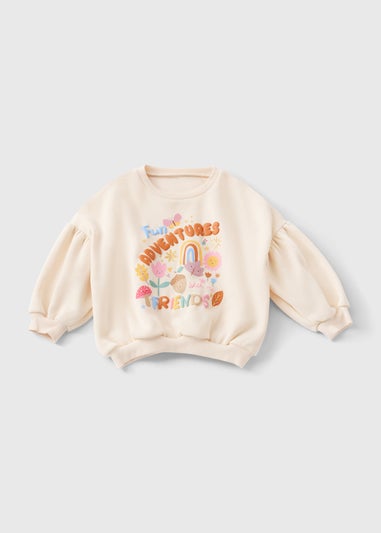 Girls Cream Adventure Sweatshirt (1-7yrs)