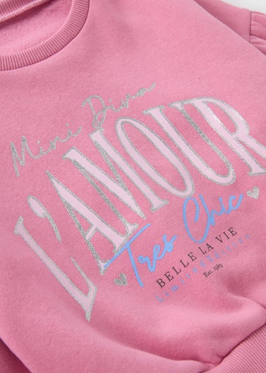 Girls Pink L'Amour Sweatshirt (1-7yrs)