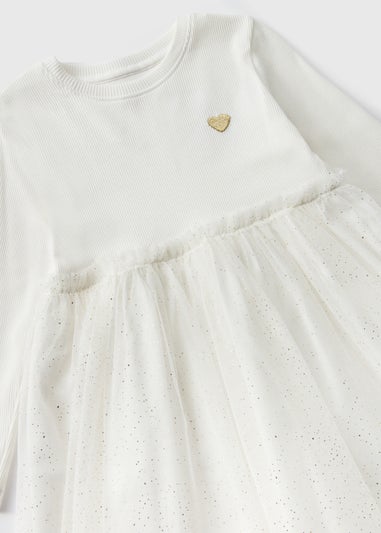 Girls Cream Mesh Tutu Dress (1-7yrs)