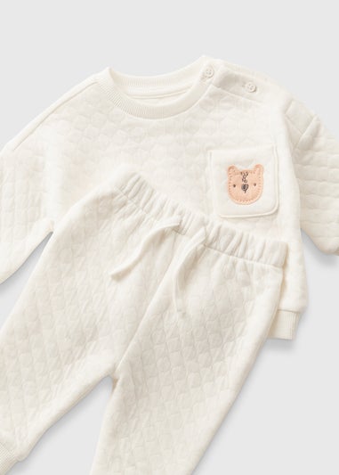 Baby Cream Bear Sweatshirt & Jogging Bottoms Set (Newborn-23mths)