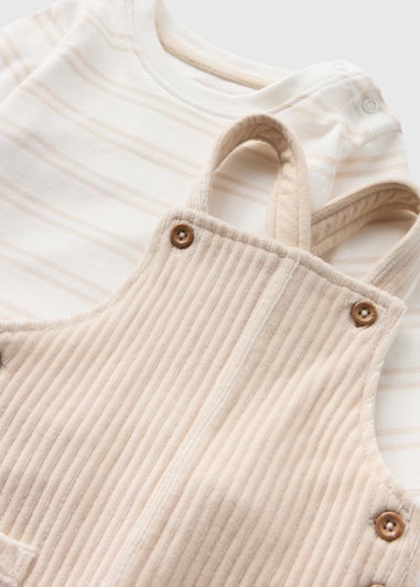 Baby Beige Cord Top & Dungaree Set (Newborn-23mths)