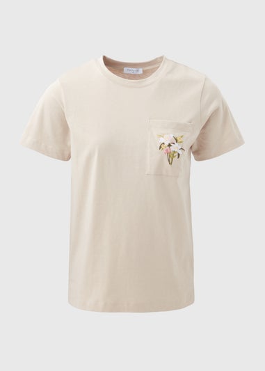 Stone Embroidered Pocket T-Shirt