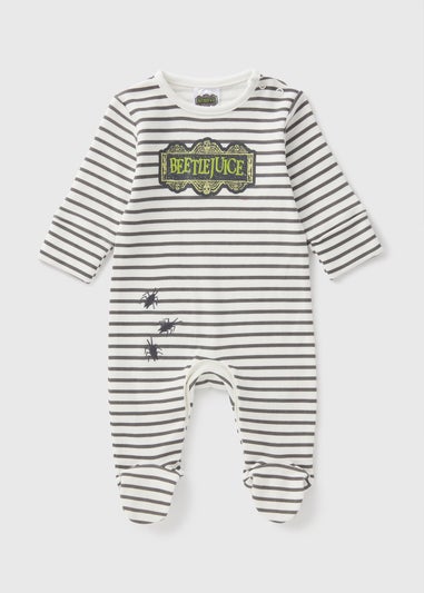 Baby White Beetlejuice Sleepsuit & Hat Set (Newborn-18mths)