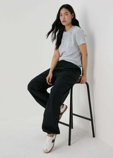 Grey Embellished T-Shirt