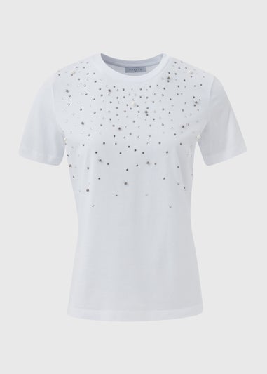 White Embellished T-Shirt