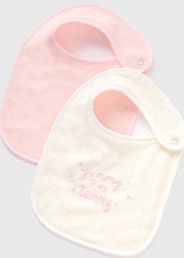 5 Pack Baby Pink Bibs