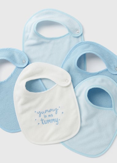 5 Pack Baby Blue Bibs