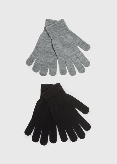 2 Pack Black & Grey Gloves