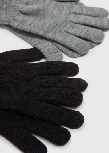 2 Pack Black & Grey Gloves