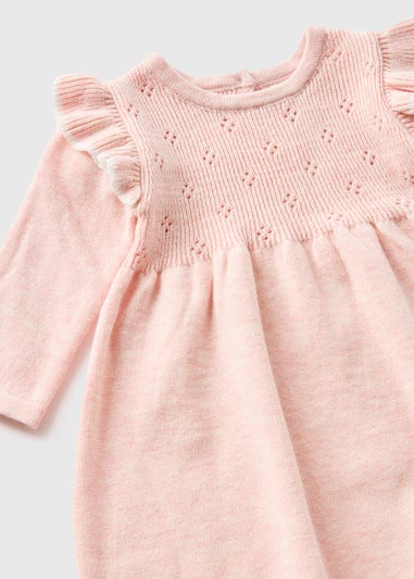 Baby Pink Knitted Dress & Tights Set (Newborn-23mths)