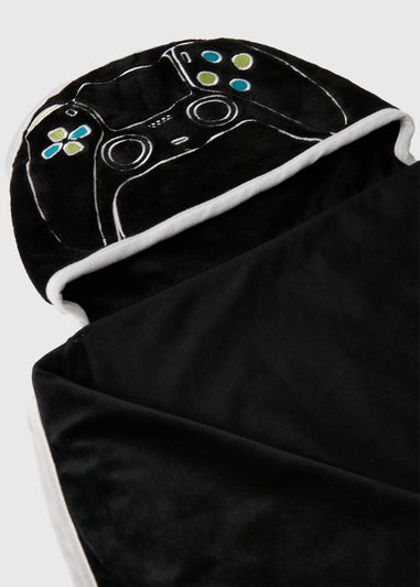 Black Gamer Hooded Blanket