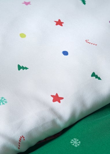 Green Christmas Dog Print Duvet Set