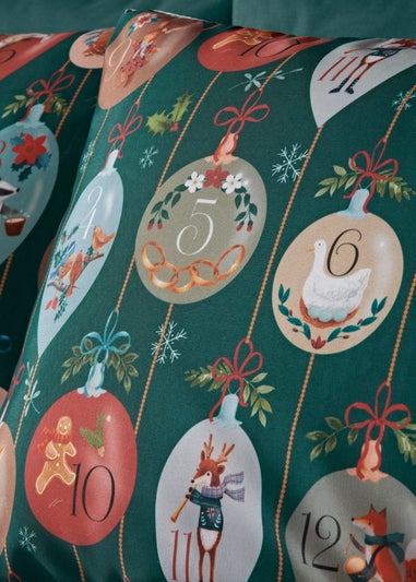 Green 12 Days Of Christmas Duvet Set