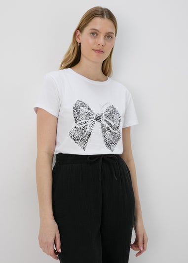 White Bow Graphic T-Shirt